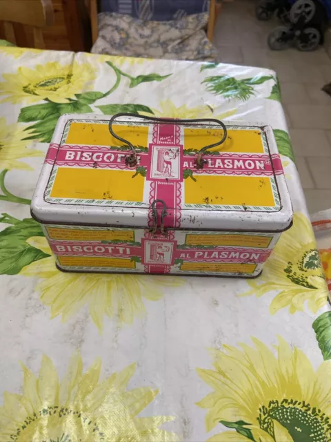 scatola di latta BISCOTTI PLASMON vintage COME DA FOTO