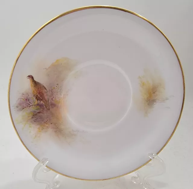 Royal Worcester Game Birds Grouse Soup Bowl Saucer Only Handpainted 6" A