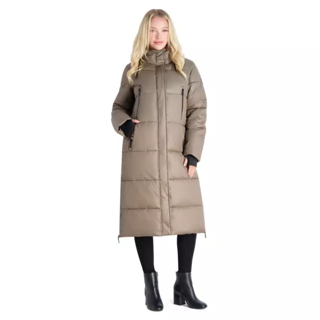 Steve Madden Women's Long Quilted Winter Maxi Puffer Coat