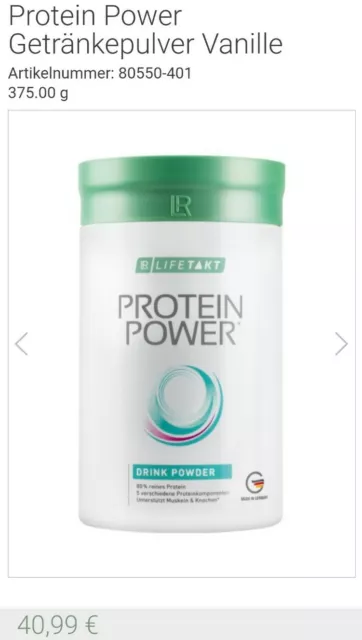 LR Lifetakt Protein Power Getränkepulver Vanille 375g Neu, Muskeln Gelenke