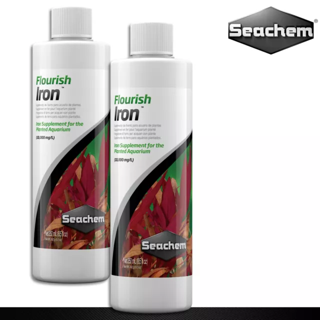 Seachem 2x250ml Flourish Iron Eisengluconatzusatz para Plantas de Acuario