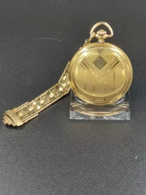 Taschenuhr Savonette Gold Double von Gustav Rau