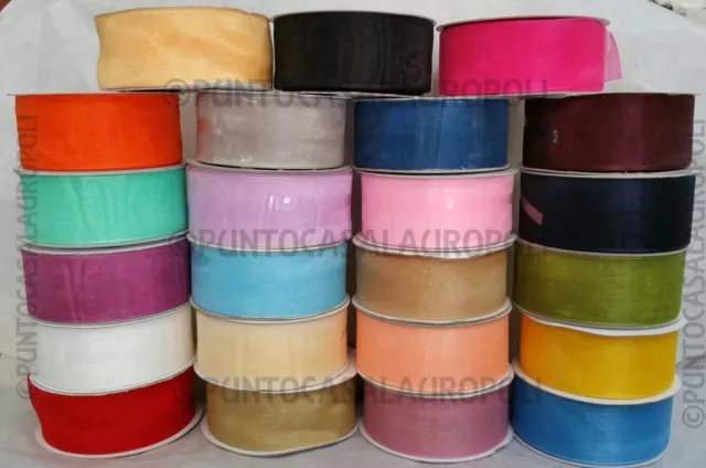 Nastro Organza 40 Mm Bobina Rotolo Da 50 Metri Fai Da Te Affare Scegli Il Colore