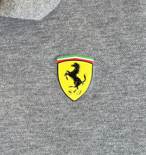 FERRARI Men's Puma Polo Shirt EU Size 2XL US XL Gray Sports Supercar 0427