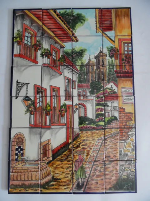 25" CERAMIC TILE MURAL mexican talavera mosaic hand painted backsplash