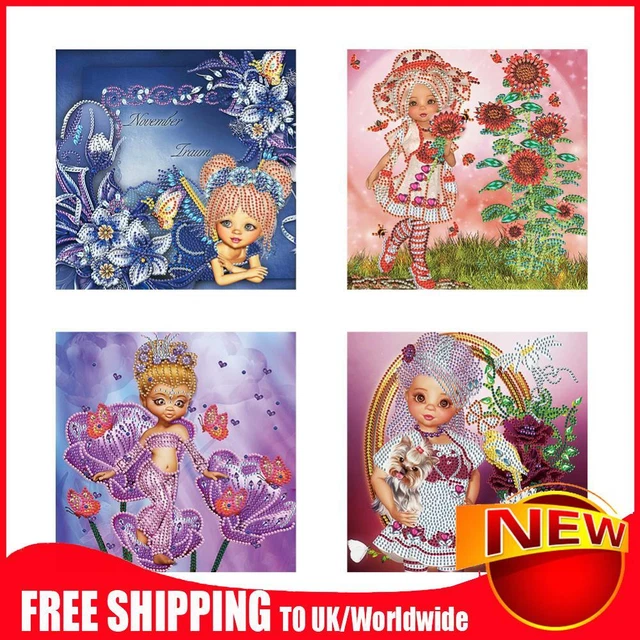 5D DIY Partial Drill Sepcial Shape Cartoon Girl Rhinestone Diamond Drawing Kit