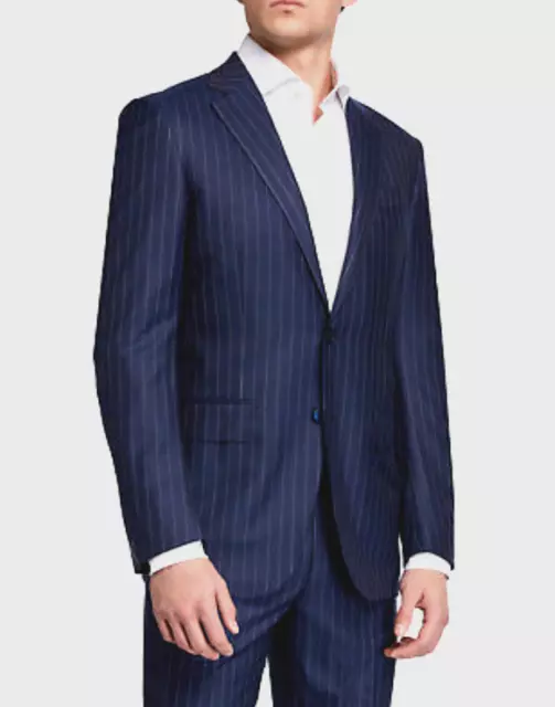 2023 JOS A BANK *SIGNATURE* Navy Blue Pinstripe Full Suit 40R Wool