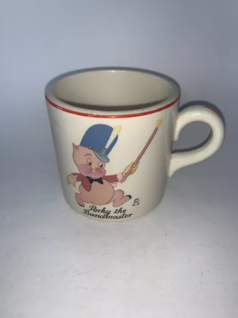 Vintage 1937 Porky the Pig Bandmaster Coffee Mug/Cup Edwin Knowles China