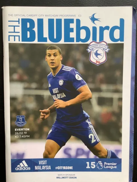 2019 CARDIFF CITY v EVERTON programme & team sheet