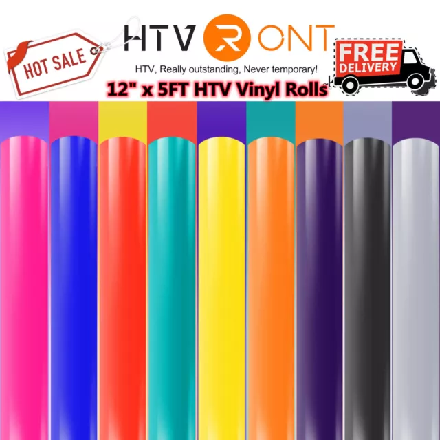 Heat Transfer Vinyl Glitter Roll Iron on Heat Press HTV T-shirt 10x5FT  Roll DIY