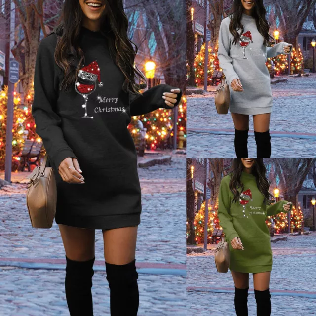 Swing Dress Women Women Merry Christmas Letter Print Sweatershirts Long Sleeve