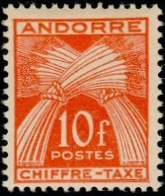 ANDORRE FRANCAIS STAMP TIMBRE TAXE N° 30 " CHIFFRE-TAXE 10F " NEUF xx TTB