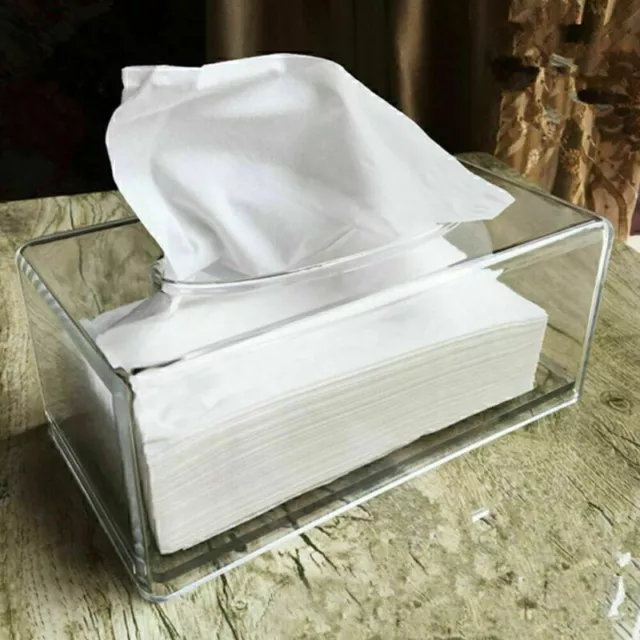 AU Tissue Box Dispenser Paper Storage Holder Napkin Case Organizer Clear Cover