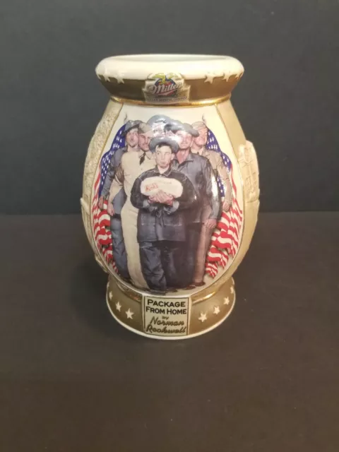 Miller Brewing Norman Rockwell 2002 Package From Home Holiday Beer Stein w/ Box