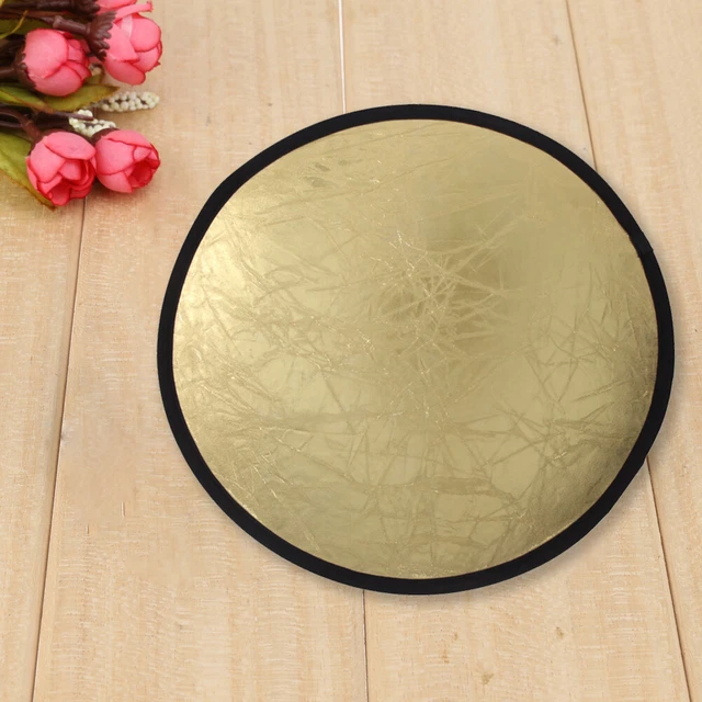 Reflector de fotografía de disco plegable 2 en 1 plata/oro 80 cm