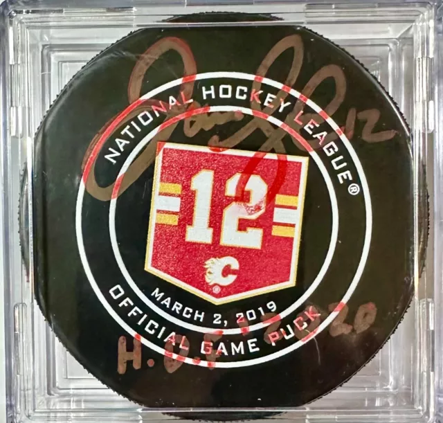 Jerome Iginla autographed Calgary Flames retirement game puck - AJ Sports COA