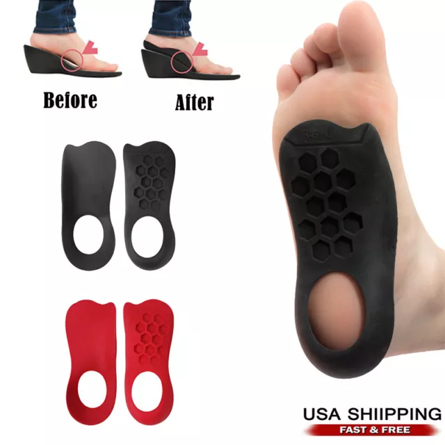 3/4 Orthotic Shoe Insoles Inserts Flat Feet High Arch Support Plantar Fasciitis