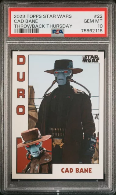 2023 Topps Throwback Thursday TBT Star Wars Cad Bane #22 PSA 10 GEM MT