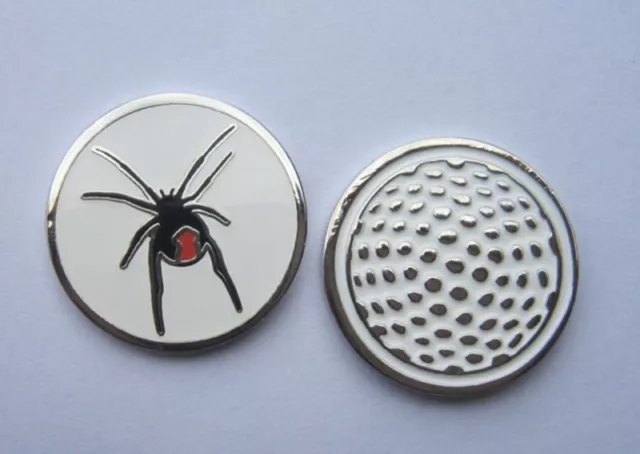 1 only REDBACK SPIDER GOLF BALL MARKER approx 23mm Marker - High Quality Item