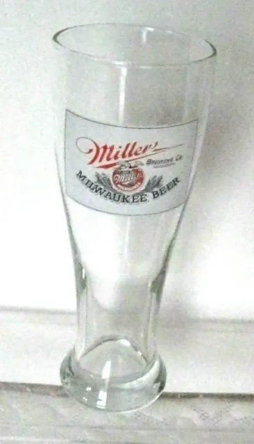 Vintage Miller Milwaukee Beer Beverage Beer Glass 12oz RARE  #crb