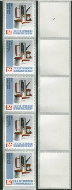 Bund Nr. 3570 R postfrisch Rollenende 5er Streifen Zählnummer 5 Selbstklebend