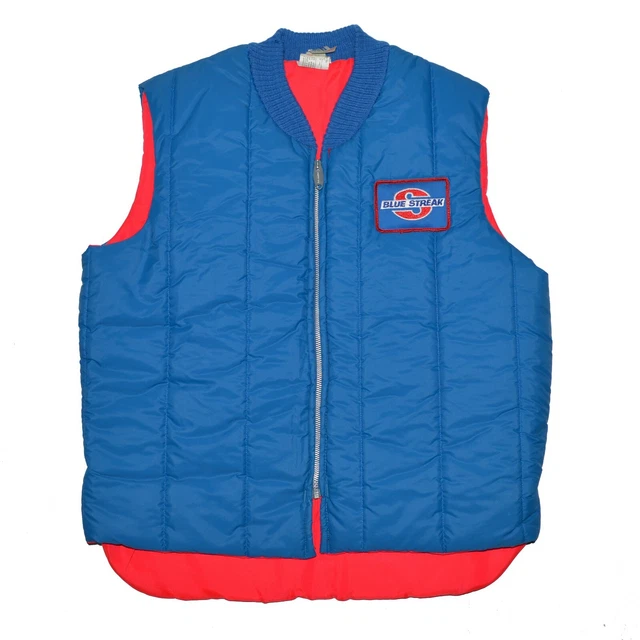 VINTAGE BLUE STREAK SMP Auto Parts Mechanics Vest Size Medium Blue