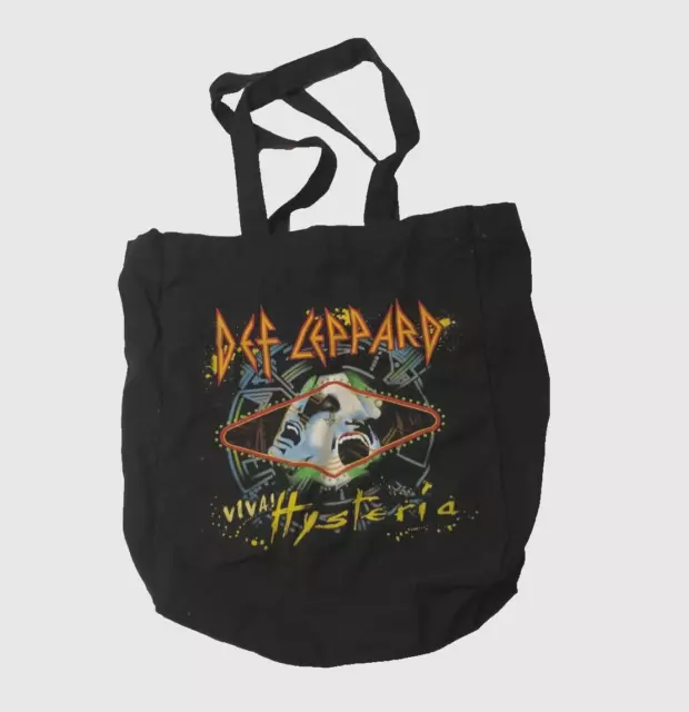 $25 Def Leppard Viva Hysteria Black Canvas Tote Bag '13 Tour Heavy Metal Concert