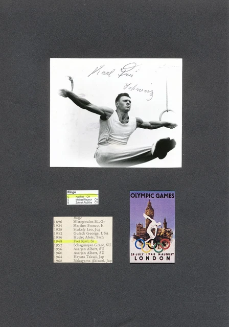 Karl Frei † 2011 Schweiz  Turnen 1.OS 1948 Karte original signiert WL 340354