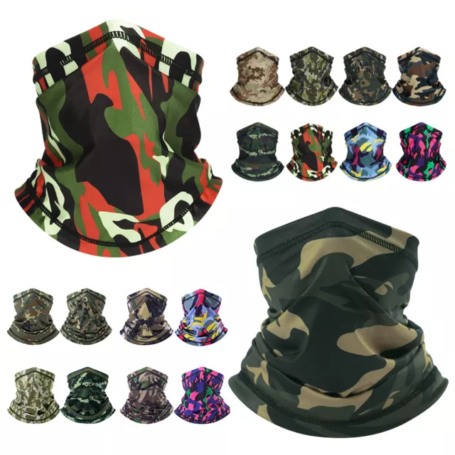 Camouflage Cooling Neck Gaiter Sun UV Shield Face Mask Balaclava Scarf Bandana