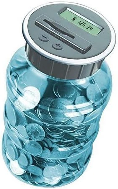 Digital Coin Counter by Digital Energy Pennies Nickles Dimes Quarter Savings Jar