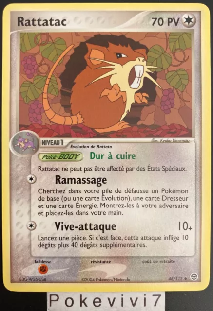 Carte Pokemon RATTATAC 48/112 Bloc EX Rouge Feu Vert Feuille FR NEUF