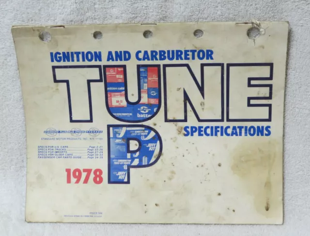 Standard Motor Products Tune Up Specifications 1978 Ignition Carb Guide Manual