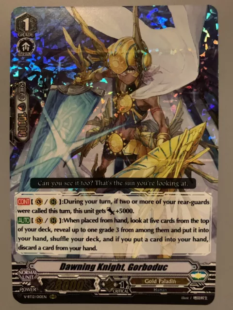 Cardfight Vanguard Dawning Knight Gorboduc (Gold Paladin) V-Bt12/010En Rrr