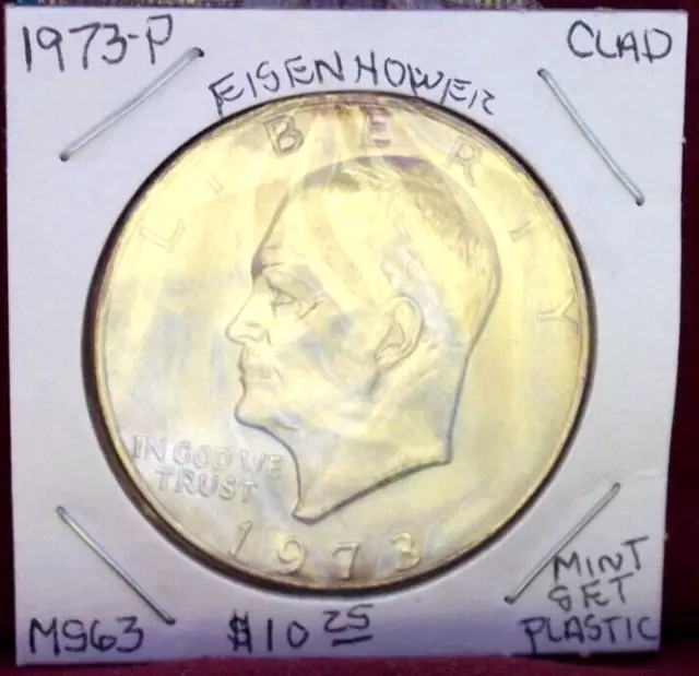 1973 Philadelphia Eisenhower Dollar In Cello Plastic And In Mint State Condition