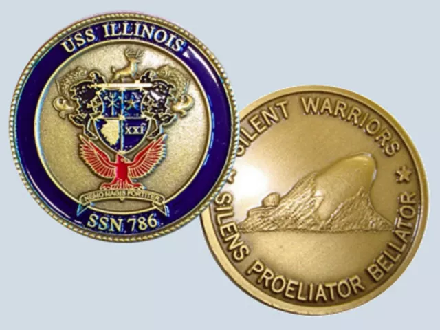 Navy Uss Illinois Ssn-786   Silent Warriors Submarine Challenge Coin