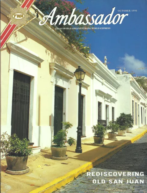 TWA Trans World Airlines Ambassador inflight magazine 10/91 San Juan [1033]