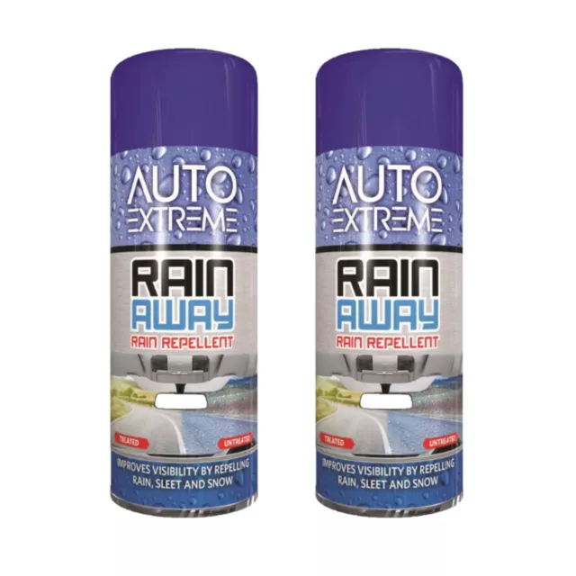 2x AUTO EXTREME RAIN REPELLENT SPRAY RAIN AWAY CAR GLASS WINDSCREEN MIRROR 200ML