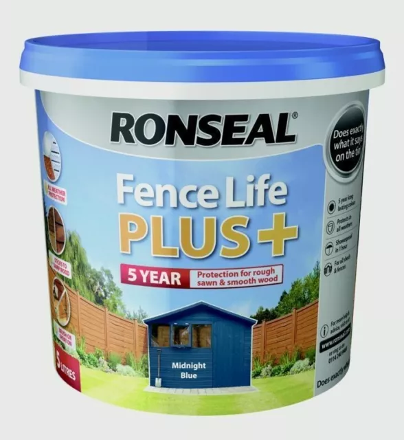 Ronseal Fence Life Plus Garden Shed & Fence Paint 5L- UV protection All Colours