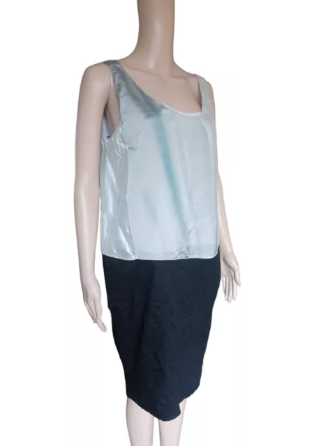 Nina Ricci Womens Sleeveless Sheath Pencil Dress Drop Waist Colorblock Size 42 3