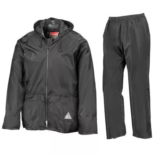 Set Regenbekleidung / Regenanzug / Regenjacke und Regenhose SCHWARZ