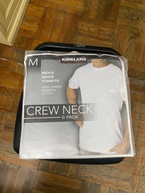 KIRKLAND SIGNATURE MEN'S 6-pack 100% Cotton Crew Neck White T-shirt ...