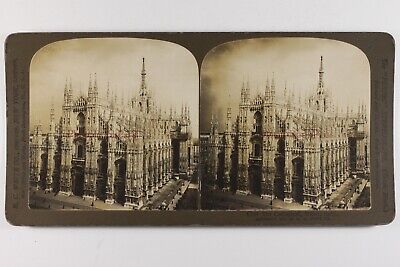 Italy Duomo Cathedral Milan 1901 Photo Stereo Vintage
