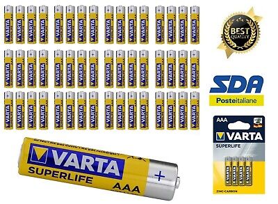 VARTA 48 PILE BATTERIE VARTA ORIGINALI AAA MINISTILO BATTERIA SUPER LIFE 