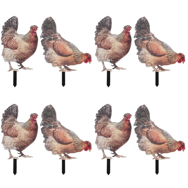 8 Pcs Chicken Lawn Animal Garden Stakes Art Chicken Stake Chicken Yard Sign