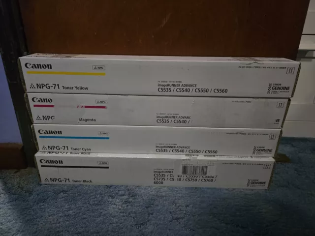 4x Canon Genuine NPG-71 Toner - CMYK Set for IR C5535/C5540/C5550/C5560