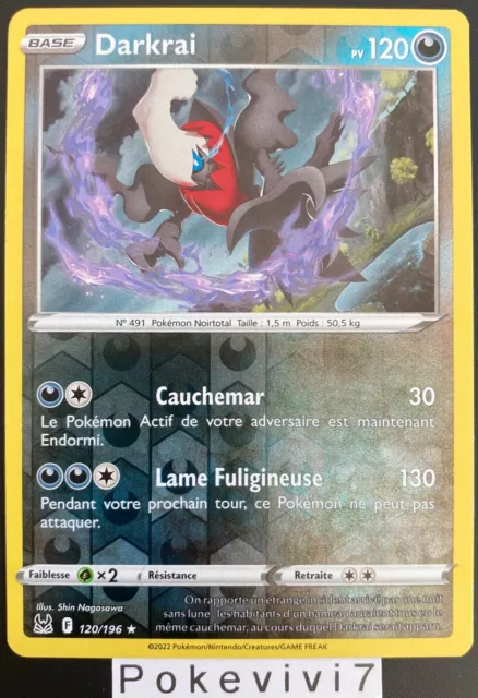 Carte Pokemon DARKRAI 120/196 Holo REVERSE Epée et Bouclier 11 EB11 FR NEUF