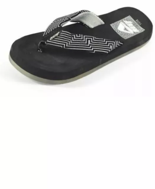 Kids Flip Flops Sandals size 11/12 boys  black Reef Cozy Maze Game unisex