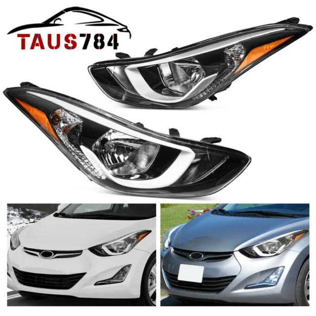 Halogen Headlights Assembly For 2014 2015 2016 Hyundai Elantra Sedan Headlamps