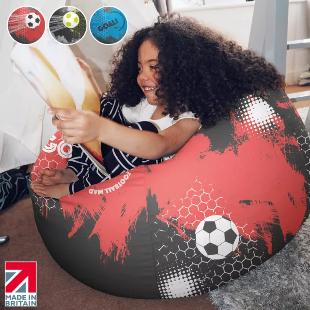 rucomfy Kids Medium Football Bean Bag | Boys Girls Toddlers | Pre Filled