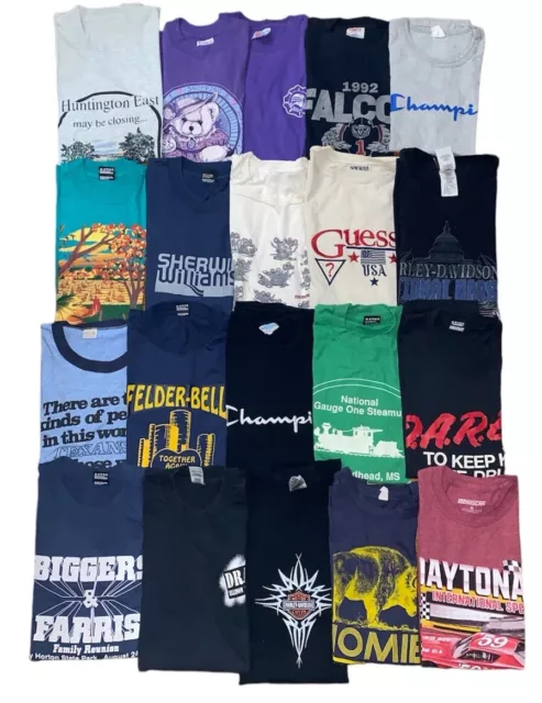 Vtg Clothing T-Shirt Lot 20 Resale Wholesale Single Stitch USA Tees Tanks Mix
